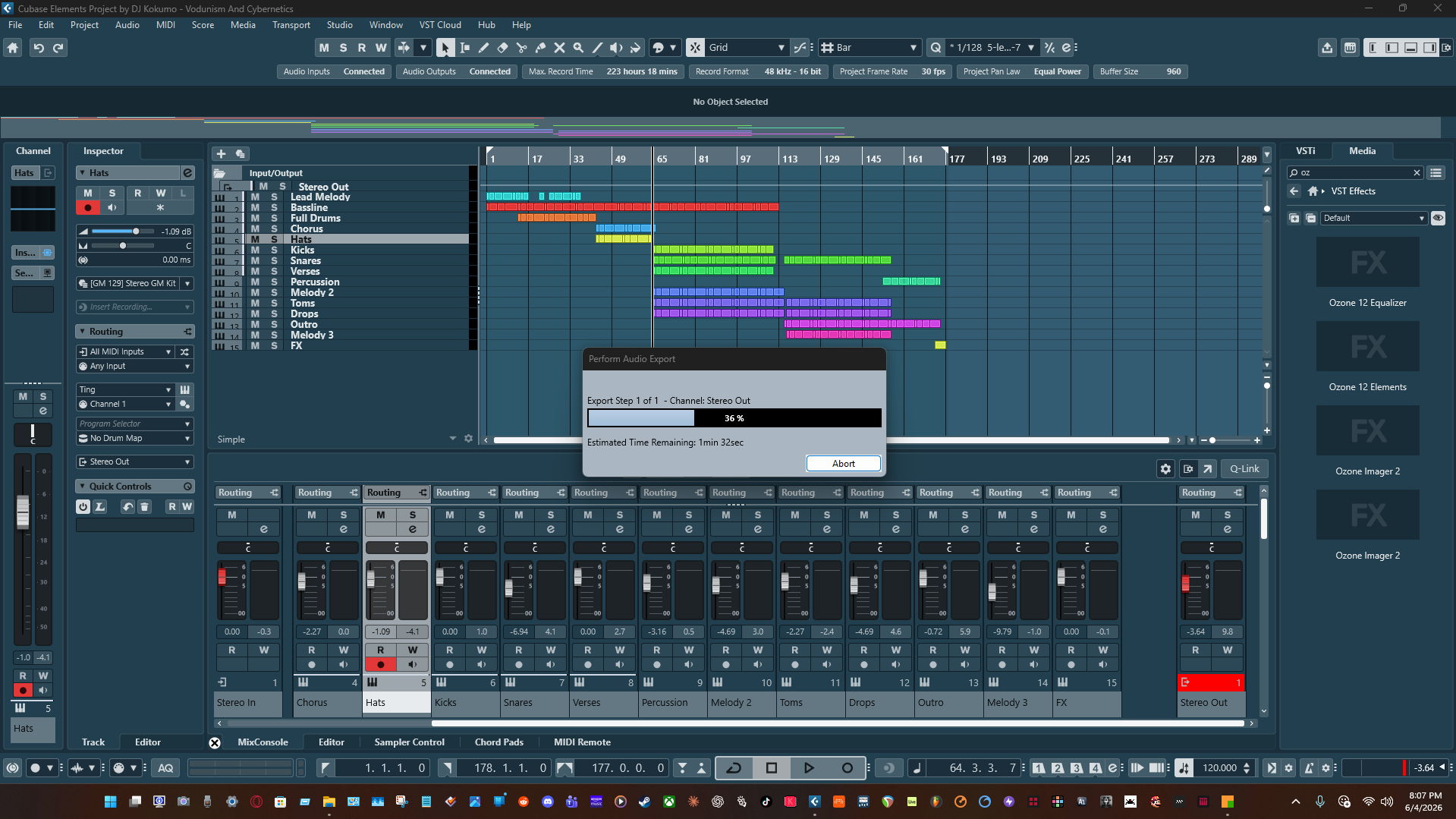 DAW session screenshot from June 4, 2026