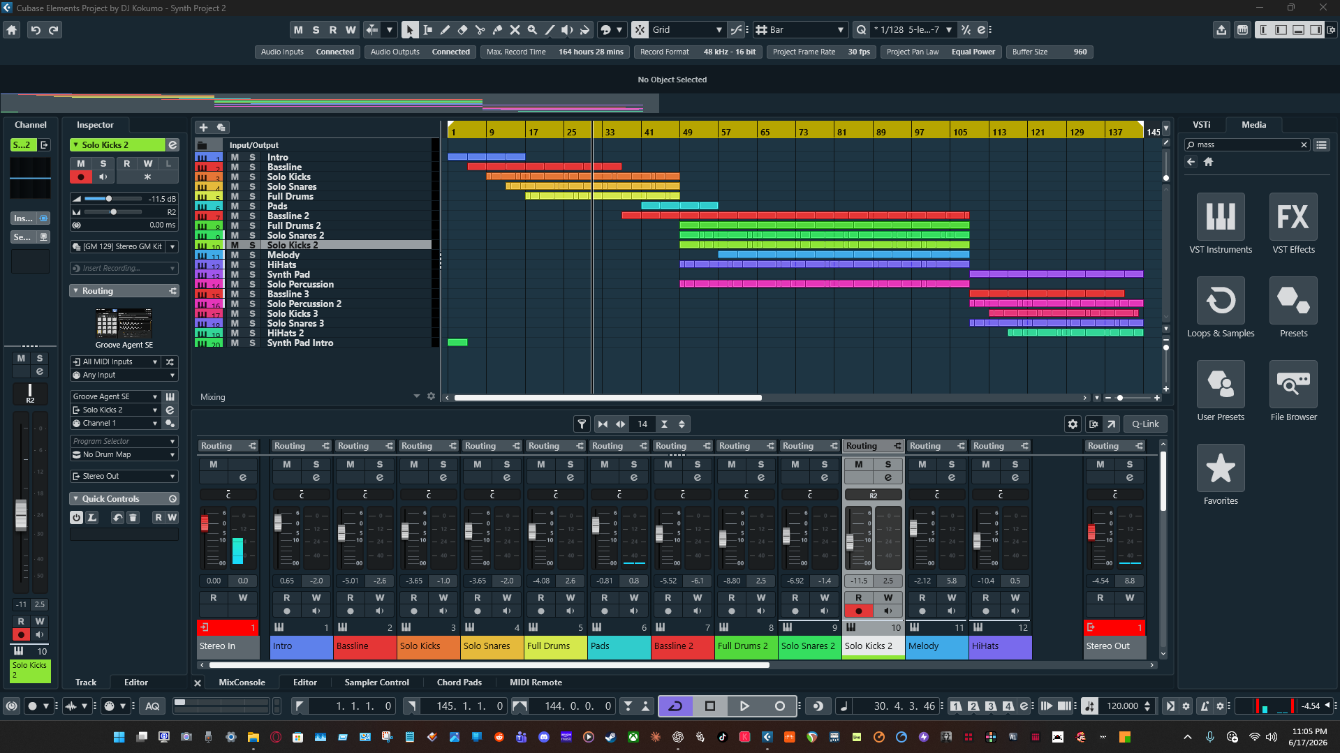 DAW session screenshot from June 17, 2026